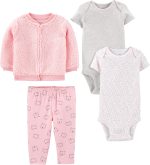 Simple Joys by Carter's Baby Girls' 4-Piece Jacket, Pant, and Bodysuit Set